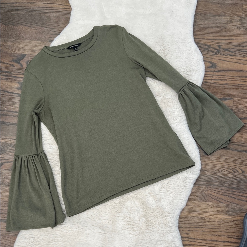 Banana republic Olive Green Bell Sleeve Top, size small